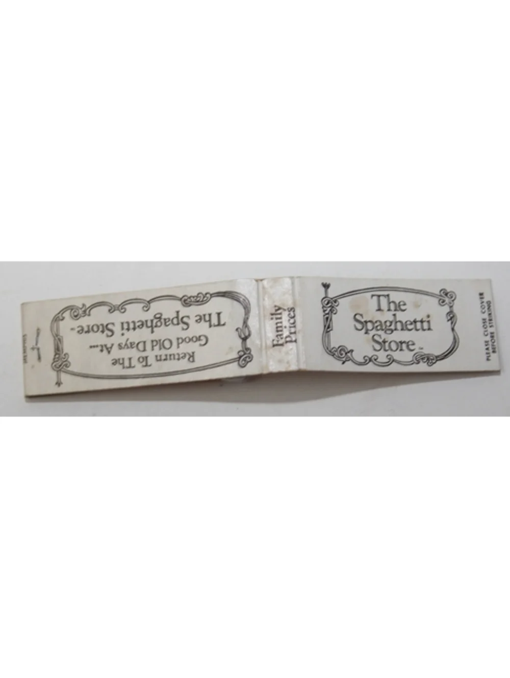 Vintage 70s Matchbook The Spaghetti Store Memphis, Tennessee Italian Restaurant